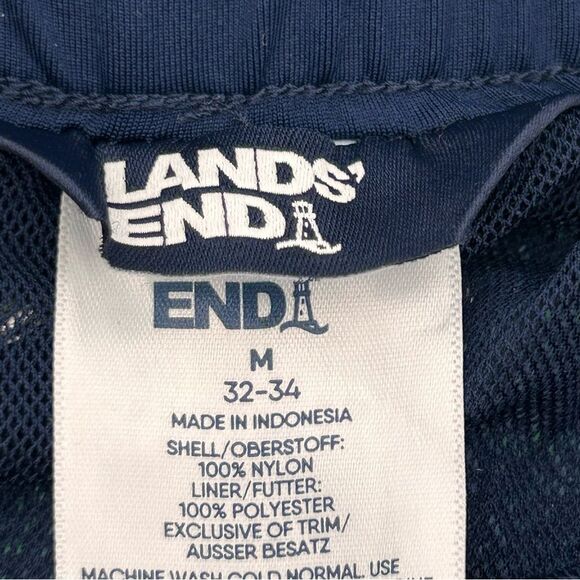 Lands End men’s size medium swim trunks and matching medium navy rashguard set - Picture 2 of 5